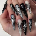 Obsidian Mist™ by Nailira — Press-On Nails Gris Brume Effet Velours