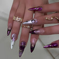 Velvet Eclipse™ — Press-On Nails Noirs Cat Eye Effect | Nailira